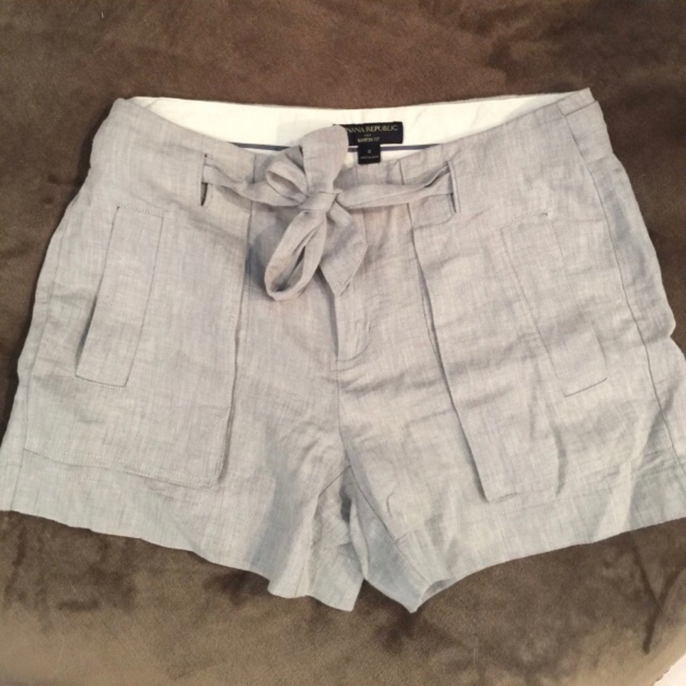 Banana Republic Sz 8 Linen Cargo Shorts